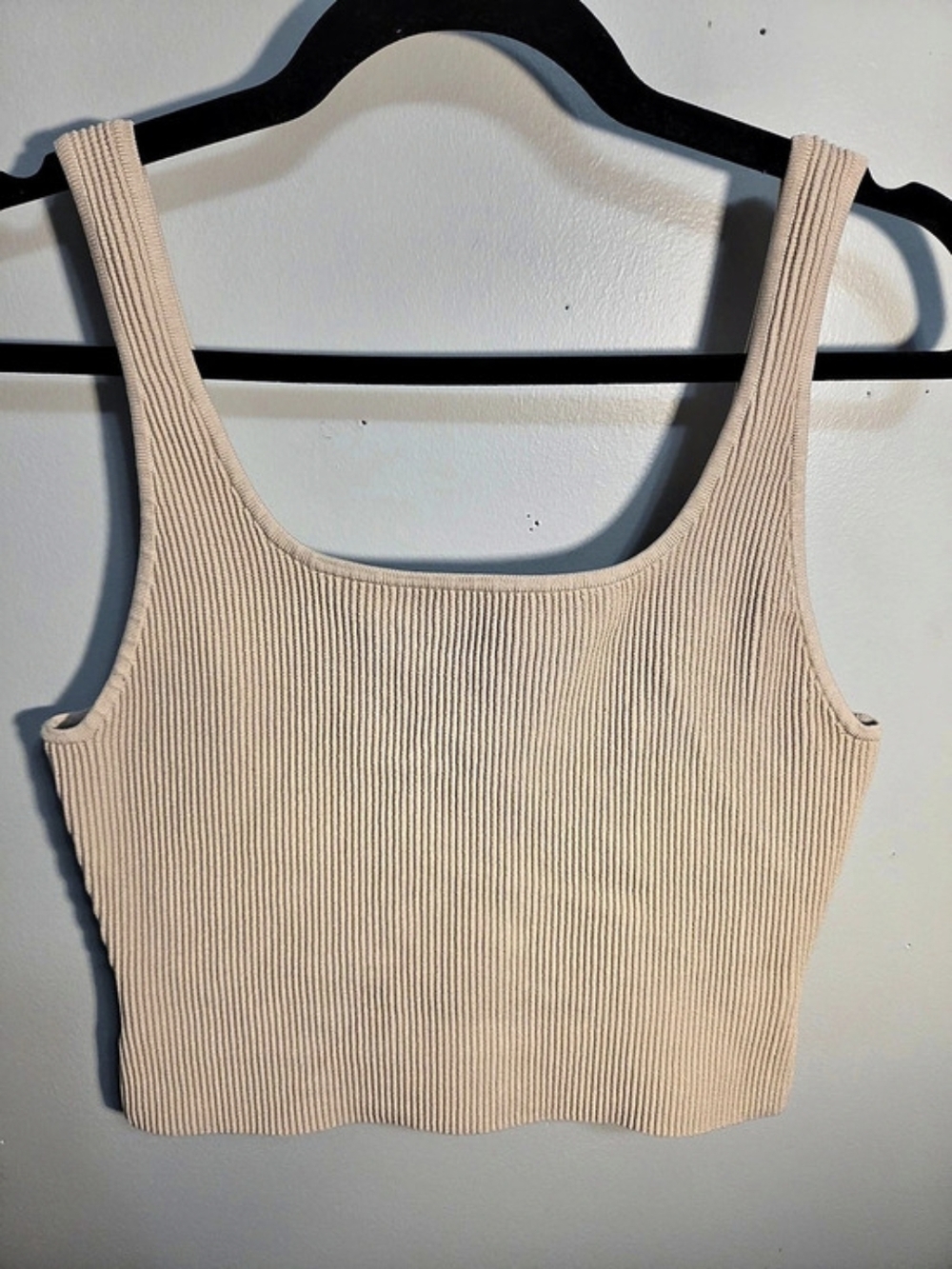 Beige BABATON Rubbed Contour Squareneck Tank (Large)